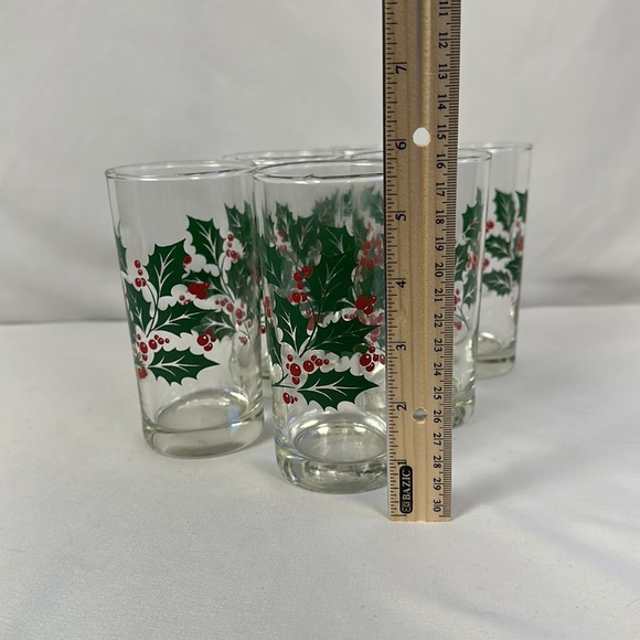 VINTAGE Bartlett Collins/Tumblers Set Of 6 Holly  Glasses - Picture 14 of 16